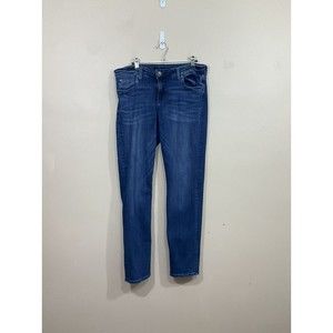 Kut from the Kloth Womens Boyfriend Jeans 10 Straight Leg Mid Rise Dark Wash